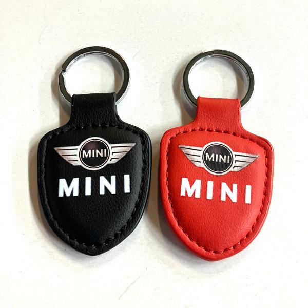MINI レザーキーホルダー レッド/ブラック : ミニマルヤマ - 通販