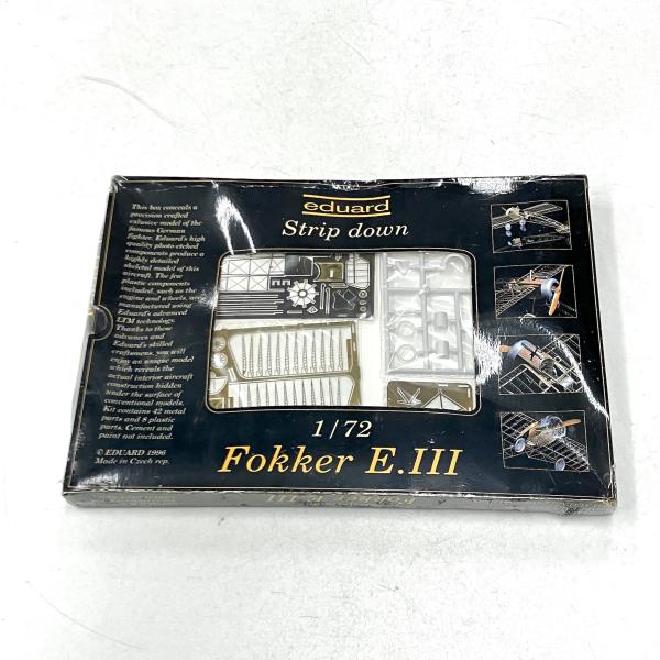 現品　新品　eduard Strip down 1/72 Fokker E.III 　プラモデル