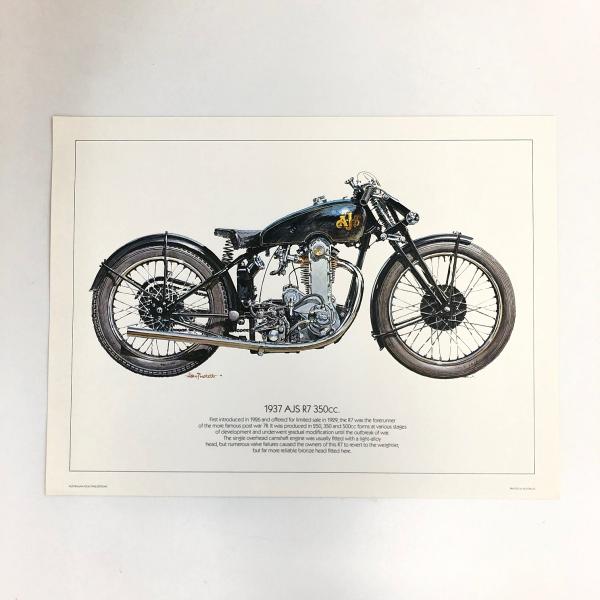 1937 AJS R7 350cc ポスター : ミニマルヤマ - 通販 - Yahoo!ショッピング