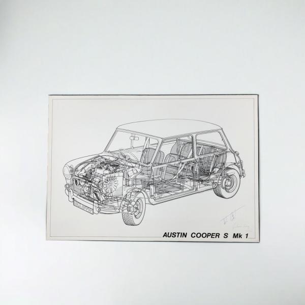 AUSTIN COOPER S Mk1 ポスター シリアルナンバー入り : ミニマルヤマ