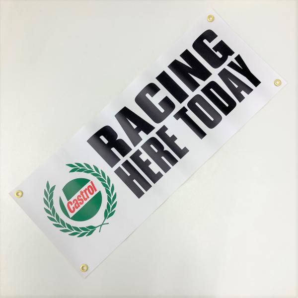 CASTROL RACINNG HERE TODAY ビニールタペストリーインテリア