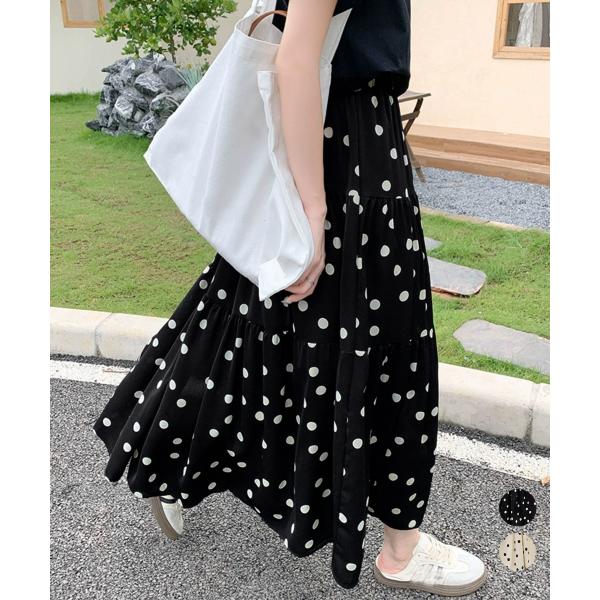 miniministore ドット柄ティアードスカートフレアスカート