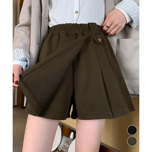 miniministore（ミニミニストア） プリーツキュロットパンツ ウール風