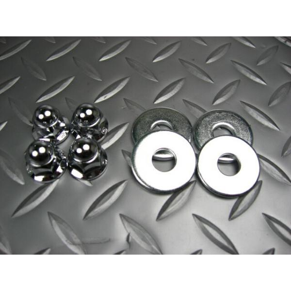 ■特長モンキー、ダックス、シャリィリア用のショック取り付け袋ナット、ワッシャーのセットです。袋ナット、ワッシャー共にクロムメッキ仕様でマシンの格を上げるカスタムにお薦めです。■内容クロムメッキ袋ナットＭ10 4ケワッシャーＭ10大 4ケ■適...