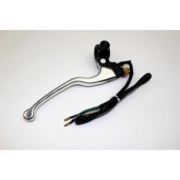 ■特長ロングサイズのミニバイク向きレバーです。真鍮製アジャスターを採用したことで、走行中にアジャスターナットが緩みにくい仕様です。レバーはシルバー、取り付けホルダーはブラックのツートンカラーです。■仕様ロングタイプレバーL 165mm（ピポ...