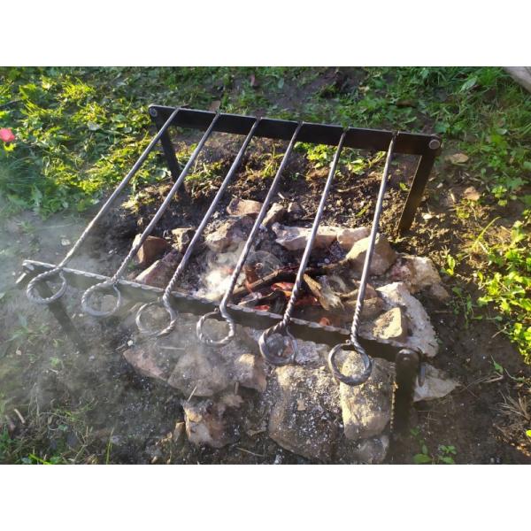 鍛造 ハンドメイド 串用焼き台セット&串6本 チェコ製 : ミニモト公式