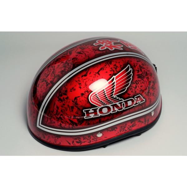 4miniダックテールヘルメットスクエア 神風 ラップ×レッド : ミニモト