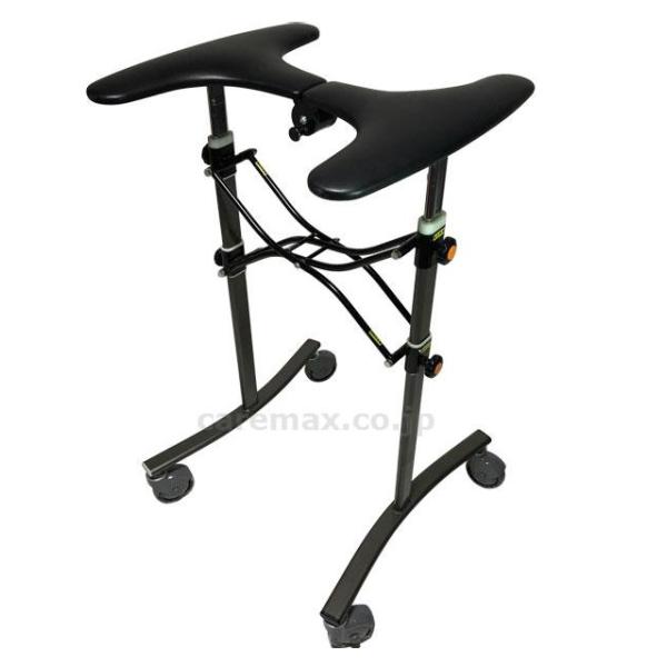 ・リハビリでも在宅でも使い易いH型歩行器。●サイズ／幅57.5（幅狭部48）×奥行60×高さ96〜116（11段階）cm、ハンドル内幅：35cm●車輪サイズ／前輪10×後輪10cm●重さ／15.2kg●材質／フレーム：スチール●最大使用者体...