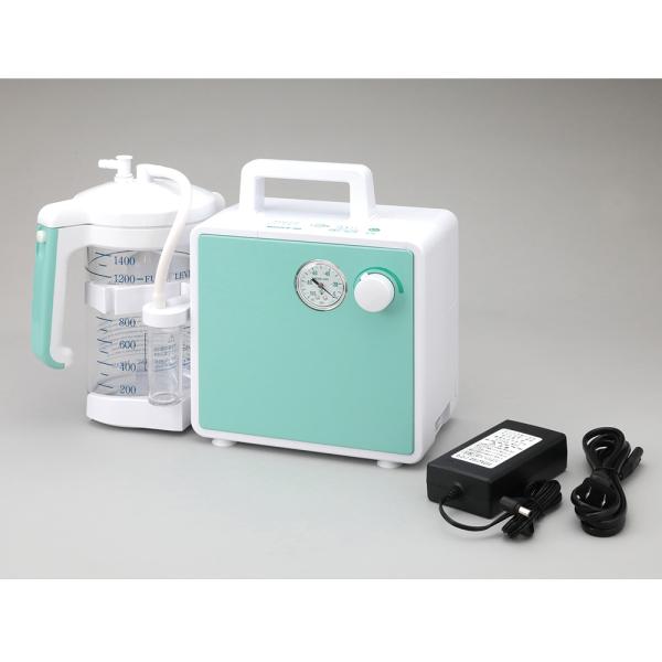 ●特徴・バッテリー内蔵のスタンダード吸引器。●仕様最大吸引力：-85kPa排気流量：ノーマルモード30L/分、サイレントモード20L/分ポンプ仕様：ピストン式ダブルヘッドポンプ吸引瓶容量・材質：1400mL・ポリカーボネート製電源：100V...