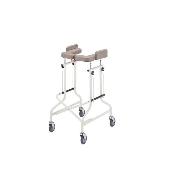 幅780mmの廊下で回転する事ができる抗菌マット使用のコンパクトな折りたたみ歩行者に、股ずれ防止パットを設備マット部に抗菌レザーを採用。黄色ぶどう球菌、大腸菌、MRSAにおいて、菌の増殖を抑制し、マット部をいつも清潔に保ちます耐次亜鉛素酸ナ...