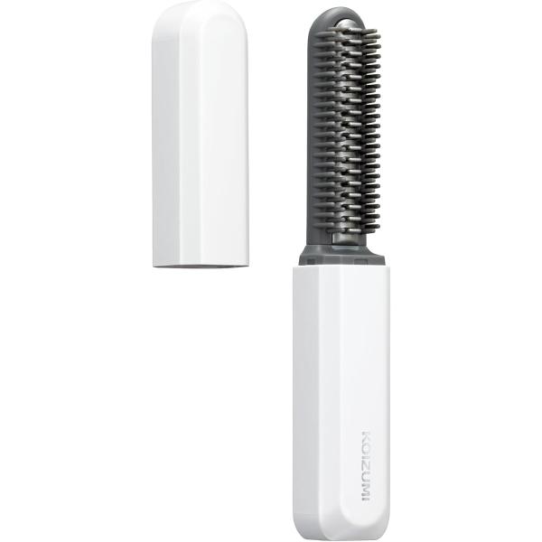 コイズミ ヘアアイロン コードレス 前髪アイロン USB充電式 持ち運び コンパクト キャップ付 ホワイト KHR-6420/W