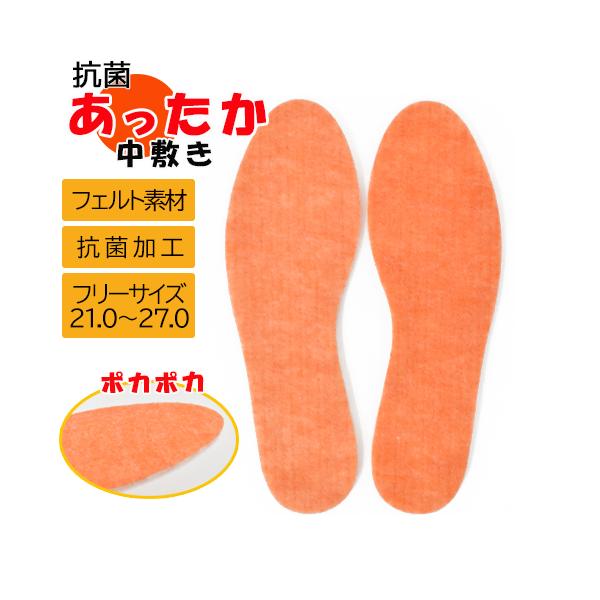 抗菌あったか中敷き (男女兼用) 15900 福徳産業 インソール 防寒 保温 抗菌 防臭 通気性 リバーシブル 21.0〜27.0cm