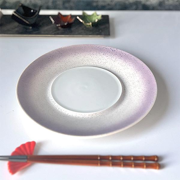 紫吹ラスター見込高台丸皿 和食器 丸皿（中） 業務用 約24.3cm 在庫