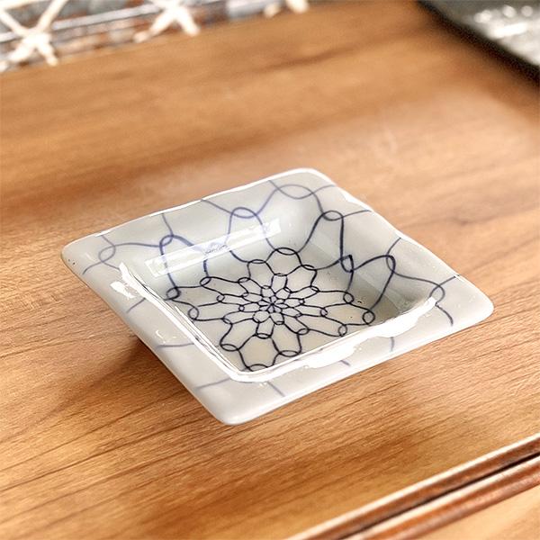 267-34正角皿 (小)細網目 輸入 和食器 小皿 業務用 約9.2cm 在庫処分品