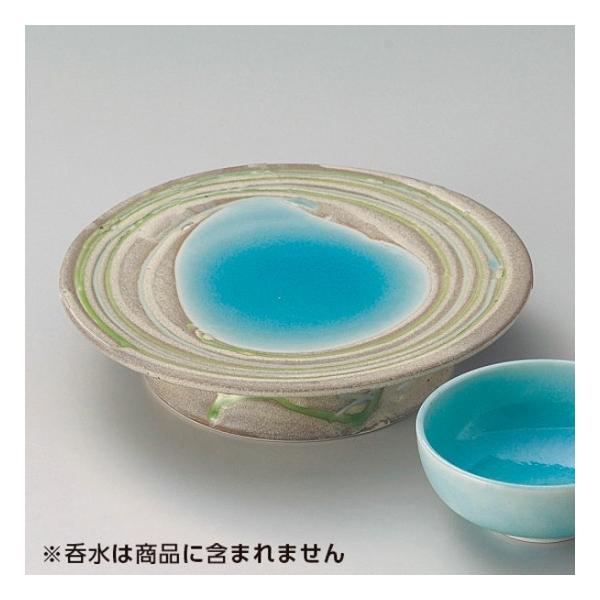 湖水青白高台皿 和食器 天皿 業務用 約19.5cm 和食 和風 天ぷら うどん屋 蕎麦屋