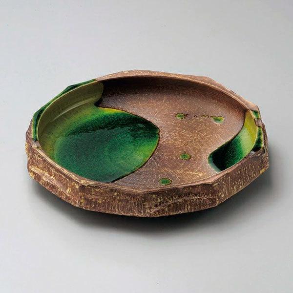 錆釉ヒワ流し面取8.0鉢 和食器 盛鉢 業務用 約23.7cm 和食 和風 鉢 大