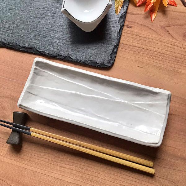 白マット削ぎ突出皿 和食器 付出皿 業務用 約20.2cm 和食 和風 串物 