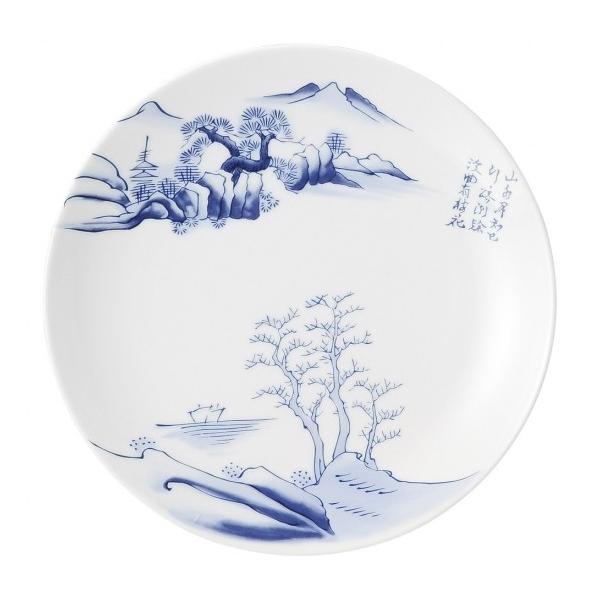 上絵山水 8吋メタ丸皿 中華食器 丸皿（M） 業務用 日本製 磁器 約21cm