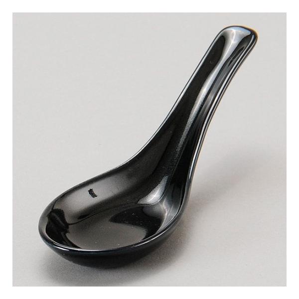 カーサ黒レンゲ 中華食器 レンゲ 業務用 約14cm 磁器製 れんげ