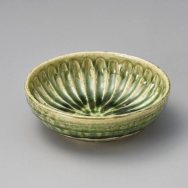 総織部しのぎ50ボール 和食器 小鉢（大） 業務用 約15cm 緑系 和食