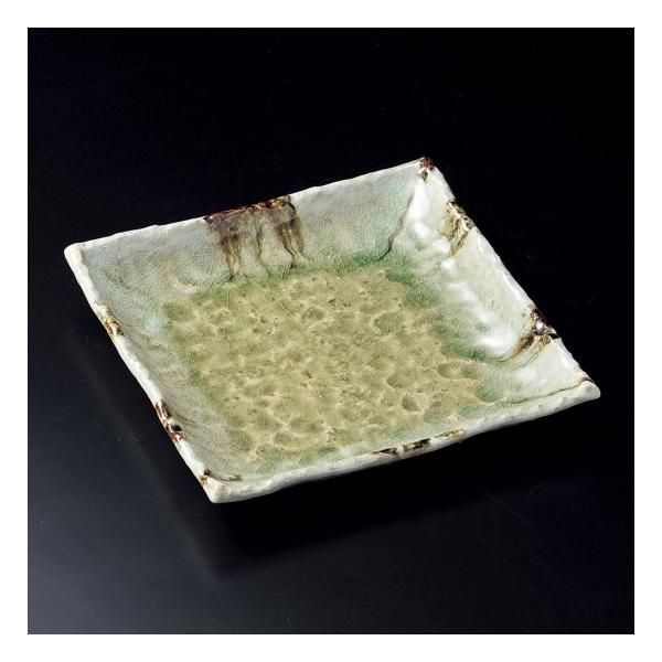 砂ビードロ8号正角皿 萬古焼 和食器 角皿（中） 業務用 約24cm 和食