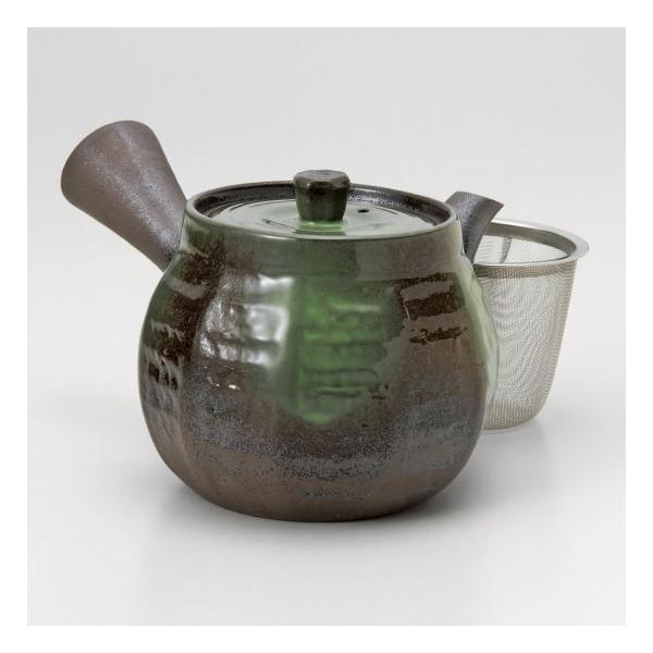万古急須2.0風水森林 カゴ網付 萬古焼 和食器 急須 業務用 : 業務用