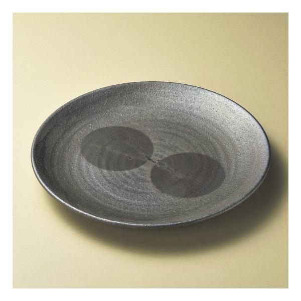 黒窯変11.0ボタモチ丸皿 信楽焼 和食器 丸大皿 業務用 約33cm 和食