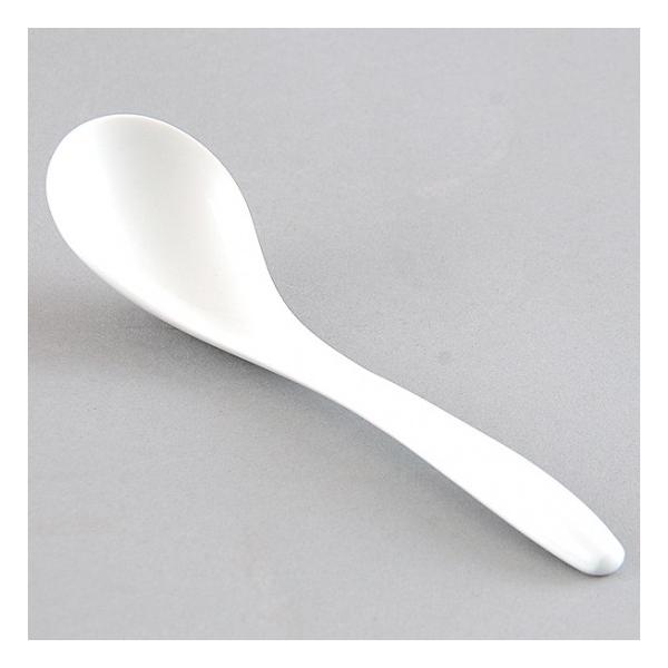 エスニックC型レンゲ 中華食器 レンゲ 業務用 約18.2cm 強化磁器 白 れんげ ラーメンレンゲ れんげスプーン