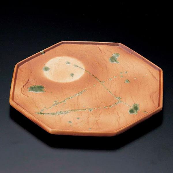 焼〆満月八角前菜皿 和食器 丸皿（中） 業務用 約22.2cm 和食 和風 中