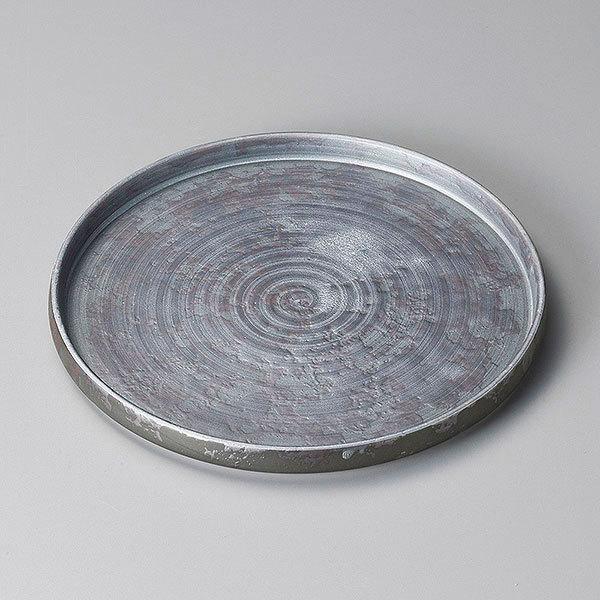 いぶし銀巻切立18cmプレート 和食器 丸皿（中） 業務用 約18cm : 業務