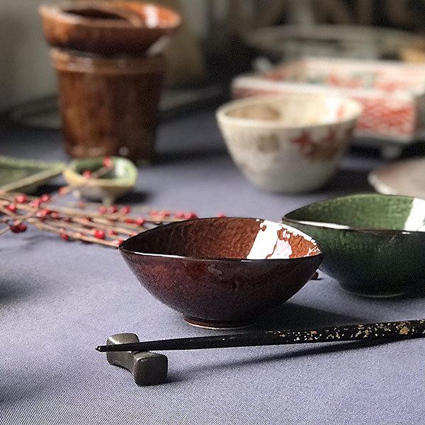 アメ釉レモン型小鉢 和食器 小鉢（大） 業務用 約13.1cm 茶色 和食