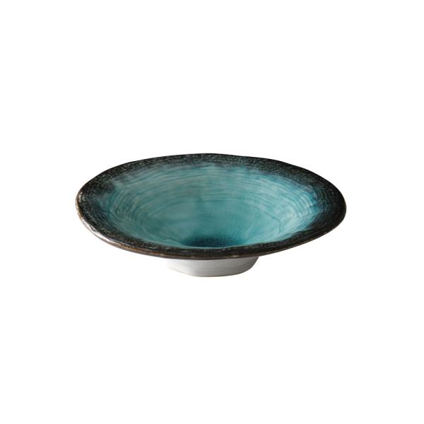 万象ストライプ5寸平鉢 （均窯スカイ） 和食器 中鉢・煮物鉢 業務用 約