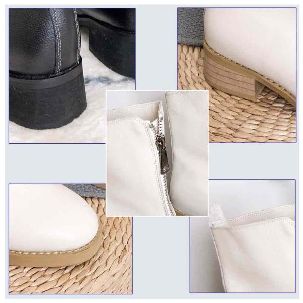 ブーツ レディース ショートブーツ シンプルレザーブーツ 春 防水 フロント 革 歩きやすい レザー 軽い 軽量 暖かい 秋 冬 雨 おしゃれ ウォーキング ブーツ レディース フロントジップレザーショート 冬 人気 夏 20代