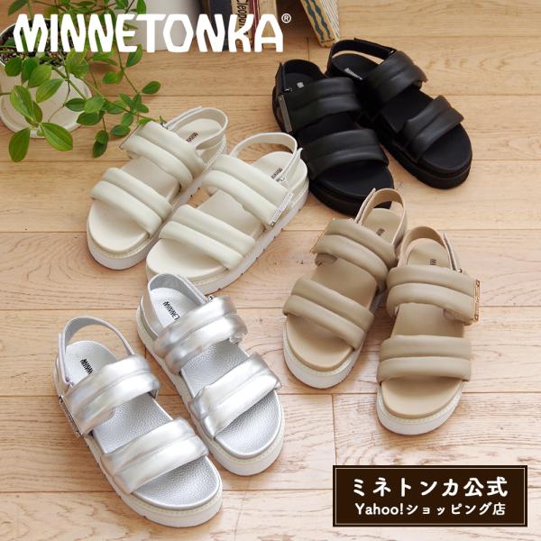 ミネトンカ公式 MINNETONKA 【25m02】プラットフォームパフィストラップサンダル ダブルベルト バックストラップ
