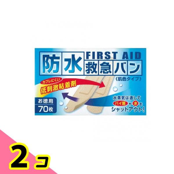 使用期限は6カ月以上先のものを送ります。●阿蘇製薬 防水救急バン●バイ菌や水を通さず、水蒸気を通すフィルムでムレを防ぐ防水タイプの絆創膏（ばんそうこう）です。●吸収パッドに傷口にくっつきにくい特殊ネットをかさねて、効果的に創傷面を保護します...