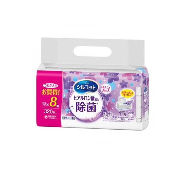 他サイト： シルコット 除菌ウェットティッシュ  アルコールタイプ 320枚入 (詰め替え用 40枚入×8個パック) (1個)の商品画像
