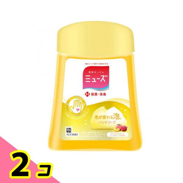 ミューズノータッチ本体につけかえてお使いいただく泡タイプのハンドソープ。本体にセットしてノズルの下に手をかざすと、手洗い約１回分（約１ｍｌ）が出てきます。殺菌成分配合。黄色の泡。しっかり洗っているうちに泡が白っぽくなり、手の隅々まで泡を広げ...