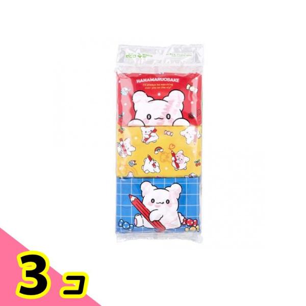 ハヤシ商事 水に流せるプリントティシュ はなまるおばけ 6個パック (柄指定不可) 3個セット