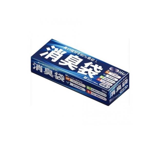 他サイト： 2980円以上で注文可能  消臭袋 Mサイズ 23×38cm AS05 100枚 (グレー半透明 BOXタイプ) (1個)の商品画像