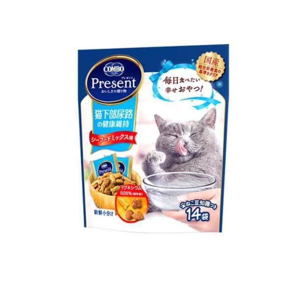 他サイト： 2980円以上で注文可能  コンボプレゼント キャット おやつ 猫下部尿路の健康維持 シーフードミックス味 14袋入 (42g) (1個)の商品画像