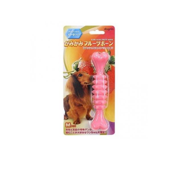 他サイト： 2980円以上で注文可能  かみかみフルーツボーン ハードタイプ ストロベリー Mサイズ 1本入 (DM-445) (1個)の商品画像