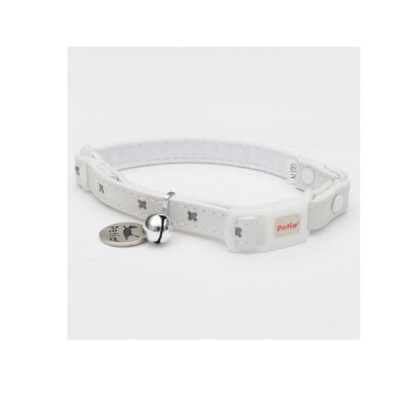 2980円以上で注文可能  ペティオ 猫用 CAT COLLAR キャットカラー クロスレザーカラー ホワイト 1本入 (CC9643) (1個)