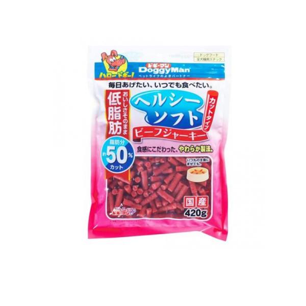 他サイト： 2980円以上で注文可能  ドギーマン ヘルシーソフトビーフジャーキー カットタイプ 420g (1個)の商品画像
