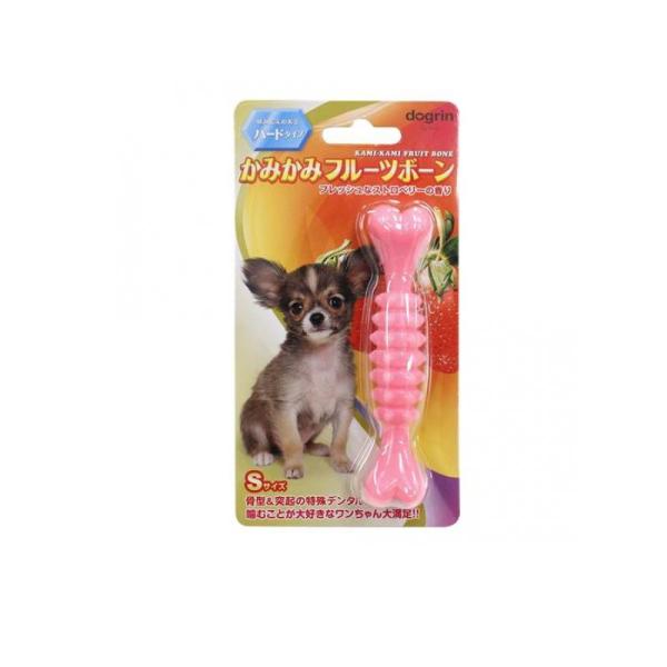 他サイト： 2980円以上で注文可能  かみかみフルーツボーン ハードタイプ ストロベリー Sサイズ 1本入 (DM-443) (1個)の商品画像