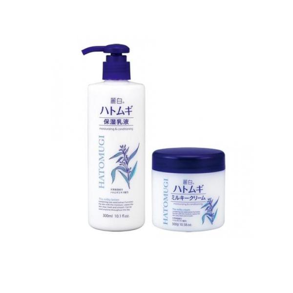 他サイト： 2980円以上で注文可能  麗白 ハトムギ 保湿乳液 300mL &amp;ミルキークリーム 300g (1個)の商品画像