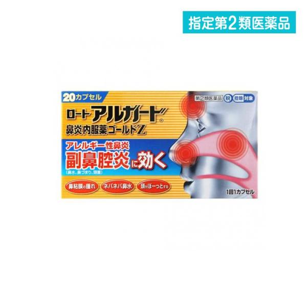 他サイト： 2980円以上で注文可能  指定第２類医薬品 ロートアルガード 鼻炎内服薬ゴールドZ 20カプセル 飲み薬 アレルギー性鼻炎 鼻水 花粉症 市販 (1個)の商品画像
