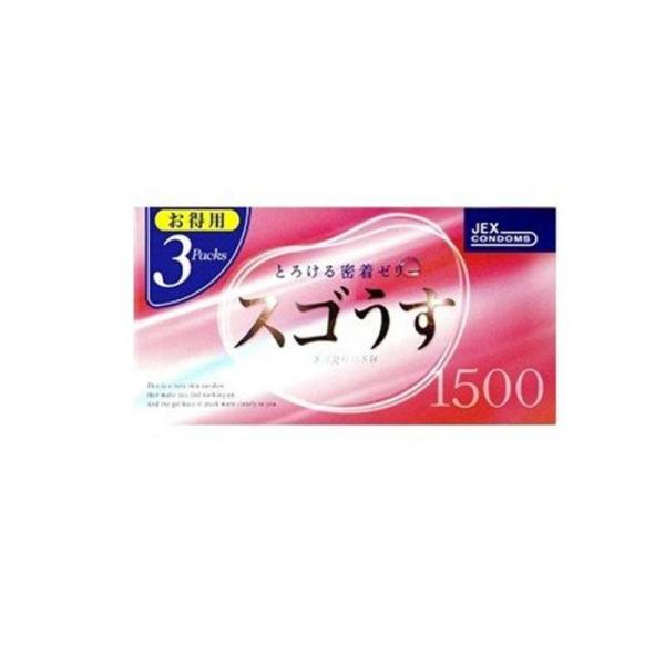 他サイト： 2980円以上で注文可能  ジェクスコンドーム スゴうす1500 36個入 (12コ入×3箱パック) (1個)の商品画像