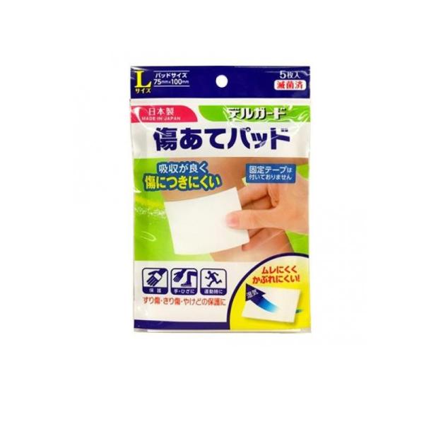 他サイト： デルガード 傷あてパッド Lサイズ 5枚入 (75×100mm) (1個)の商品画像