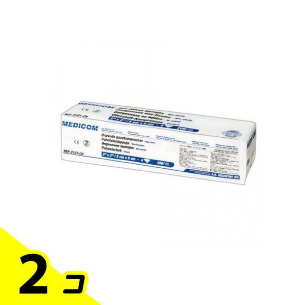 他サイト： メディコム 不織布ガーゼ  #2101 200枚入 (4折り5×5cm) 2個セットの商品画像