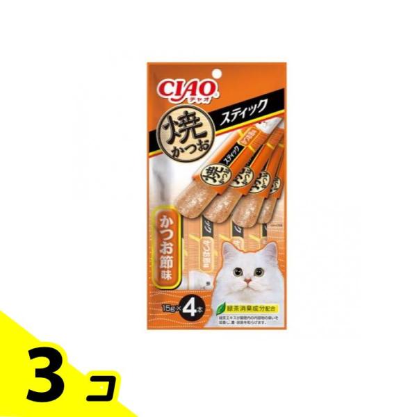 他サイト： いなば CIAO(チャオ) 焼かつおスティック かつお節味 15g (×4本) 3個セットの商品画像